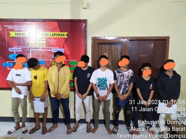  Bawa Panah dan Kapak, Delapan Remaja Diamankan